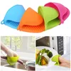 Silicone resistente ao calor Forno Mitts cozinha que cozinha luvas Gadgets cozimento isolamento não Stick Anti-derrapante Pot Bowel Holder Clip