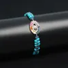 Neue Mode Regenbogen Cz Türkische Glücksauge Boho Armbänder Gewebtes Wickelarmband Einzigartiges handgemachtes Freundschaftsarmband1715