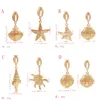 Koreansk mode marin stil stjärnfisk Sea Shell Summer Conch örhängen guld för kvinnor bröllopsfest strand bohemiska unika smycken