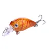 Hengjia Ny ankomstblandning 9 färger 4.5cm 4g 10 # krokar Crankbait Fiske Lures Fiske Hårdbete Big Crank Lures 100pcs CB005