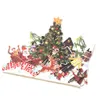 3D up kaarten vrolijk kerstfeest origami papier laser gesneden ansichtkaarten cadeau wenskaarten handgemaakte blanco kleurrijke kerstboom6784041