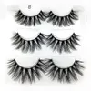 25MM Mink Eyelashes Big lashes 3 Pairs 8 Styles Natural Long Thick Handmade Lashes Hair Extension