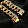 Mode guld färgpläterad mikrobana cubic zircon armband alla iced out 7 "8" längd kubansk kedja hip hop smycken för manlig