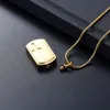 H777 Gold Tone le plus récent 2020 Femme Collier cadeau vierge Gravable en acier inoxydable Crémation bijoux Rectangle Pendant CASK6142990
