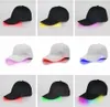 Hot new LED Baseball Caps Cotton Black White Shining LED Light Ball Caps Glow In Dark Adjustable Snapback Hats Luminous Party Hats WCW183