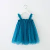 Bebê meninas Sling Vestido de renda Crianças Agaric Mesh Tutu vestidos de princesa verão Boutique Roupas infantis 6 cores C5745