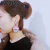 KUGUYS – boucles d'oreilles en acrylique rose pour femmes, bijoux à la mode, goutte d'eau, gâteau, tendance, Dangle, 256b