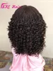 Perücken Handgemachte afrikanische geflochtene kurze lockige Perücke schwarz/braun/blond/burgunderrot Box Braid geflochtene Lace-Front-Perücke mit lockigem Ende für