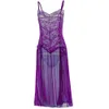 Vrouwen sexy lingerie nachtelijke kanten slaapkleding jurk set babydoll plus size+g-string #r45