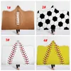 8 styles Thick Sports Theme Hooded Cape towels Soccer Bathing Towel Swadding Baseball basketball Football Shape Bath Towel Softball Blanket