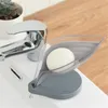 Leaf Shape Soap Dish Non-slip Bathroom Self Draining Soap Holder Kitchen Bathroom Soap Brush Dish Rack