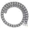 16mm 14K Gold Iced Cuban Link Chain with Diamond Lock Clasp Micro Pave Cubic Zirconia Simulated Diamonds Chain Necklace