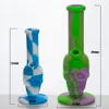 8,3 polegada mini crânio silicone tubos de água fumando plataformas de mão com tigela de vidro ladrão de silicone colorido cachimbuleiro