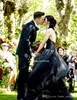 2019 Black Lace Appliques A Line Bröllopsklänning Duning Neckline Tulle Backless Long Bridal Gown Plus Size Custom Made