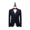 New Mens Tuxedos With Print Brand Navy Blue Floral Blazer Designs Paisley Blazer Slim Fit Suit Jacket Men Wedding Suits