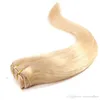 5 buntar 50gper buntar Gratis Shedding Grade 8a 100% Human Hair Blond Färg 613 # Straight Malaysian Virgin Hair Weave