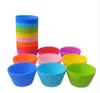 7cm Silicone Cupcake Cake Baking Molds liner Chocolate Muffin Liners Jelly Pudding Pan Cup Party Accessory Baking Cups Mold 8 Colors