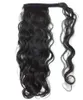 Langes schwarzes Haar, Pferdeschwanz-Frisur, Indique, gewellter Pferdeschwanz mit Kordelzug, Clip-in-Haarteil, 120 g, 140 g, 160 g, Farbe 1
