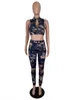 Autumn New Letter Print Women 'S Set Zipper Up Crop Top Pencil Pants Suit Two Piece Set Sporting Fashion Tracksuit Outfit S-XL