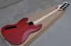 工場直販販売4弦マット赤い電気ベースギター20フレット/ 24フレット、ホワイトバインディング付きローズウッドフィンガーボード
