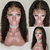 Brasilianska Curly Bob Human Hair Wig Deep Wave Full Lace Front Paryk för kvinnor HD Genomskinliga snören Front Closure Diva1