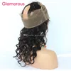 Chiusure Chiusura glamour per capelli umani Onda naturale malese 360 Frontale Colore naturale Capelli umani brasiliani indiani peruviani 360 Frontale in pizzo