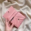 Designer-Short Wallets Casual Purses Embossing Heart Leather Wallet with Box Womens Luxury Pink Wallets Card Holder Purse Bag304g