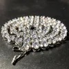 Ne se décolore jamais 6mm 18202224 pouces chaîne de Tennis en acier inoxydable glacé Zircon cubique Hip Hop bijoux pour hommes 1411562