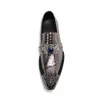 Véritable robe Sier Men Robe pointu de création de mariage de mariage en cuir Office Business Oxford Formal Man Shoes B