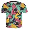 Neueste 3D Gedruckt T-Shirt Shark Kurzarm Sommer stil Casual Tops Tees Mode Oansatz T hemd Männlich DX028