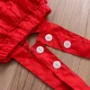 Nuovo stile neonate vestiti manica corta pagliaccetto solido + pantaloni tuta girasole 2 pezzi neonate vestiti bambini autunno abbigliamento set