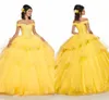 yellow ball gown prom dresses