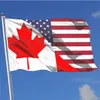 Schneller Versand Kanada USA Freundschaftsflagge, individueller Druck 3x5ft 150x90cm hängend national, kostenloser Versand, für Outdoor Indoor