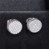 Złoto i Srebrny Kolor Micro Pave CZ śruba Powrót Stud Kolczyki Dla Kobiet Wedding Party Jewelry