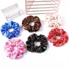 Hair Accessories Retro Floral Scrunchies Headband Satin Large Intestine Circle Elastic Rubber Girls Scrunchy Ponytail Holder 25 Colors BT5232