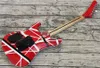 Big Headstock Kra Eddie Van Halen 5150 White Black Stripe Red Electric Guitar Floyd Rose Tremolo & Locking Nut, Maple Neck & Fingerboard