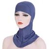 Helisopus Soft Muslim Stretch Turban Full Cover Inner Hijab Caps Solid Färg Muslim Bonnet Cap Islamic Ninja Ramadan Head Cover