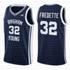 34 Len Bias Brigham Young Cougars 32 Jimmer Fredette NCAA 농구 유니폼 대학 유니폼