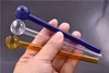 13cm lengte pyrex glas olie brander pijp helder blauw groen goedkope glazen oliebrander water handleidingen roken accessoires voor bubbler waterbong