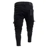 Designer 19SS Mens Designer Jeans Noir Ripped Distressed Holes Design Jean Crayon Pantalon Poches Hommes Pantalones251y