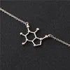 Koffie molecuul ketting ketting chemische fysica bio structuur zorg geometrie polygon science gen lucky woman moeder heren fam322t