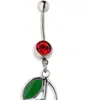 Fashion-Best Quality and Price Wholesale-Body Piercing Smycken Mage Ring Navel Ring Cherry Dangle Ring (5PCS / Lot)