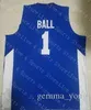 Kentucky Wildcats College Basketball NCAA Jerseys Homens Spire Institute 1 LaMelo Ball High School Costurado Tamanho S-3XL Alta Qualidade Branco Azul