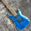 Custom basswood body neck and back side rosewood fingerboard st style blue water wave electric guitar free shipping