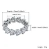 18k goud en wit goud copenlic zirconia hartliefhebbers ring prinses gesneden diamant engagement trouwband hiphop ring sieraden voor mannen vrouwen