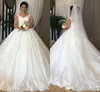 Vintage Ball Dresses Straps Lace Applique Tulle Castle Wedding Bridal Gown Custom Made Vestido De Novia
