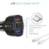 35W 7A 3 portas direto carregador tipo C E USB Car Charger QC 3.0 Com Quick Charge 3.0 Tecnologia para o telefone móvel GPS Power Bank Tablet PC