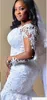 Bescheidene Plus -Größe Kleider Saudi -Arabien Afrikanische Applikationen Perlen Illusion Mermaid Brautkleider Juwel Hals Langarm Vintage Hochzeits Vestidos 0505 0505