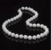Nouveau 9-10mm véritable collier de perles de culture d'eau douce blanche 17 "à prix d'usine en gros femmes bijoux cadeau