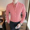 new mens fashion new men long sleeve shirts male striped classicfit comfort soft casual buttondown shirt casual male shirt tops2542